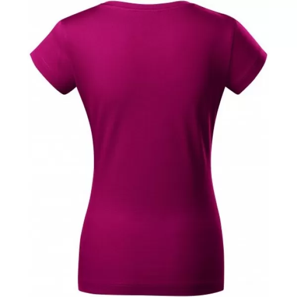  Dámske tričko MALFINI FIT V-NECK 162 FUCHSIA RED 