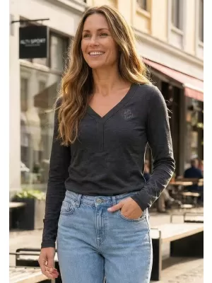 Dámske tričko ALTISPORT HODEIA LTSS695 TMAVO ŠEDÁ