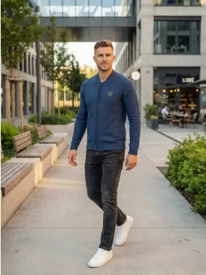 Pánsky sveter ALTISPORT ZINAJ MPLS093 TMAVO MODRÁ
