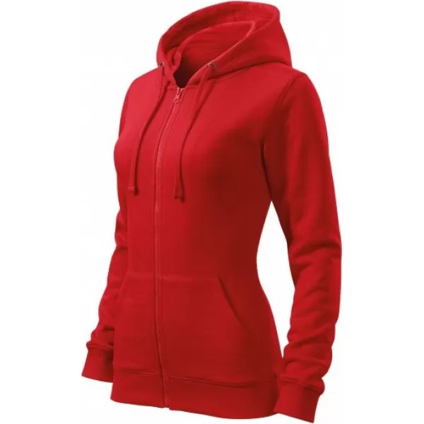  Dámska mikina MALFINI TRENDY ZIPPER 411 ČERVENÁ 