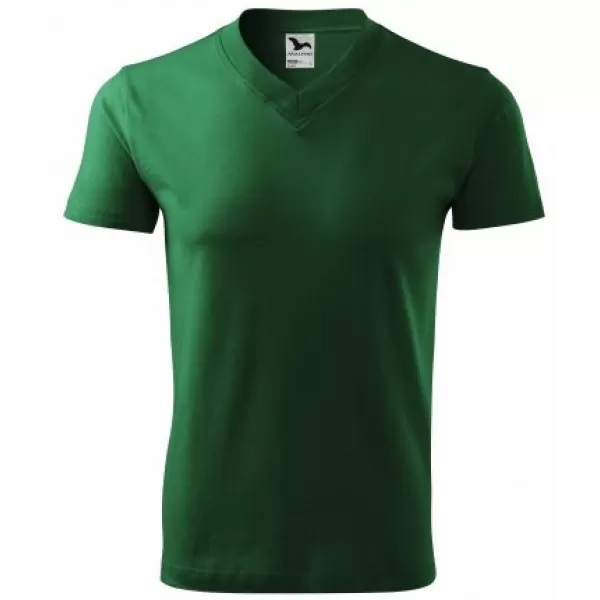  Pánske tričko MALFINI V-NECK 102 FĽAŠKOVO ZELENÁ 