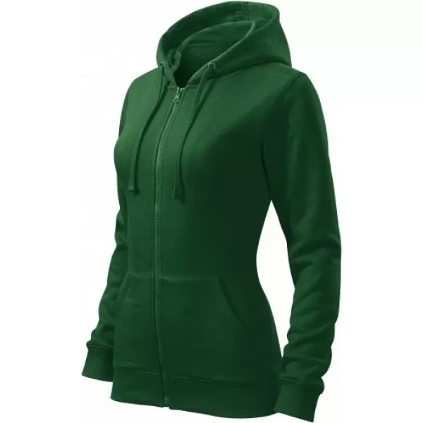  Dámska mikina MALFINI TRENDY ZIPPER 411 FĽAŠKOVO ZELENÁ 