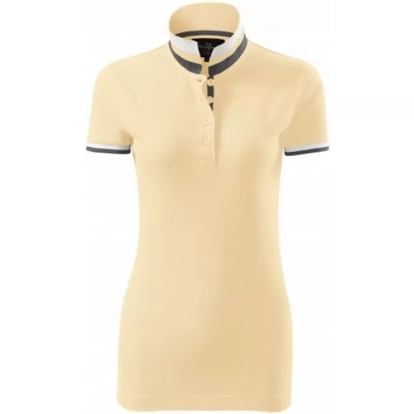 Dámske tričko s golierom MALFINI PREMIUM COLLAR UP 257 BOURBON VANILLA 