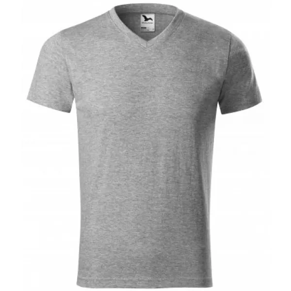  Pánske tričko MALFINI HEAVY V-NECK 111 TMAVO ŠEDÝ MELÍR 