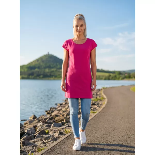  Dámske predĺžené tričko MALFINI LOVE 123 PURPUROVÁ 