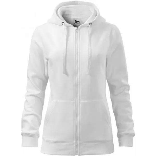  Dámska mikina MALFINI TRENDY ZIPPER 411 BIELA 