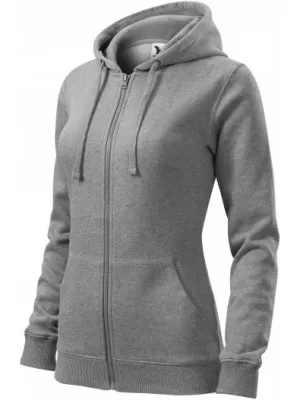 Dámska mikina MALFINI TRENDY ZIPPER 411 TMAVO ŠEDÝ MELÍR