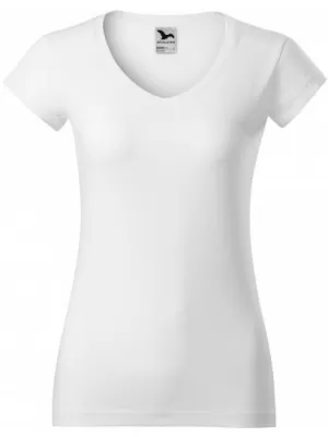 Dámske tričko MALFINI FIT V-NECK 162 BIELA