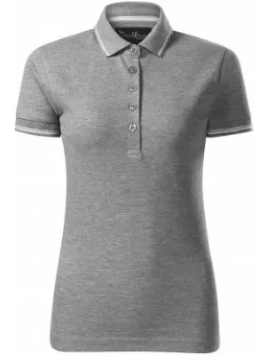 Dámske tričko s golierom MALFINI PREMIUM PERFECTION PLAIN 253 TMAVO ŠEDÝ MELÍR