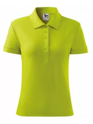 Dámske tričko s golierom MALFINI COTTON 213 LIMETKOVÁ