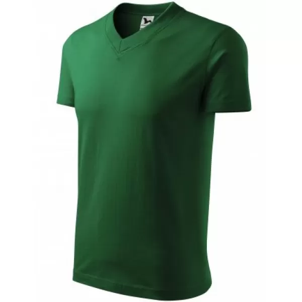  Pánske tričko MALFINI V-NECK 102 FĽAŠKOVO ZELENÁ 