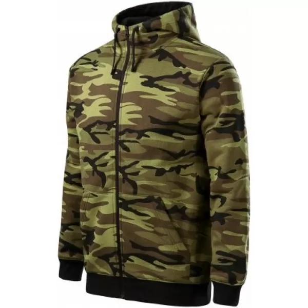  Pánska mikina MALFINI CAMO ZIPPER C19 CAMOUFLAGE GREEN 