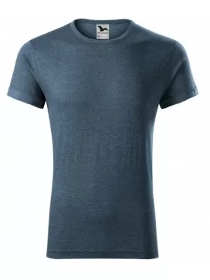 Pánske tričko MALFINI FUSION 163 TMAVÝ DENIM MELÍR