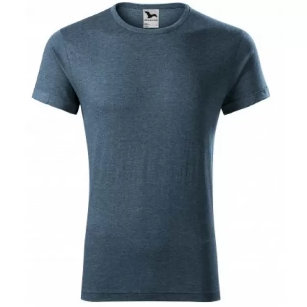 Pánske tričko MALFINI FUSION 163 TMAVÝ DENIM MELÍR 