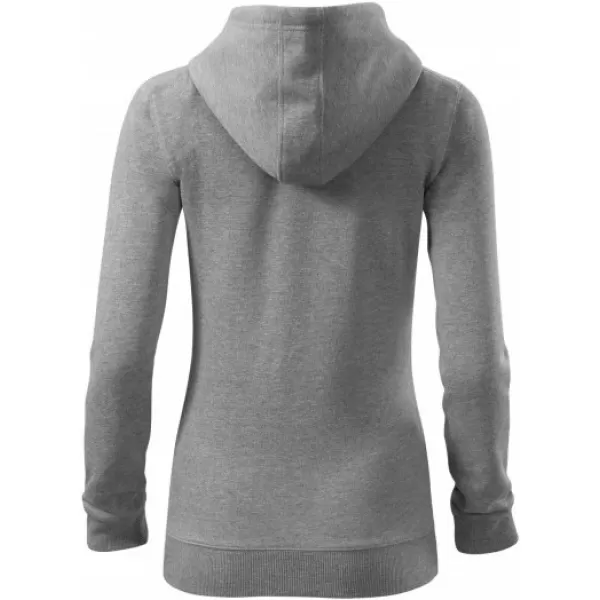  Dámska mikina MALFINI TRENDY ZIPPER 411 TMAVO ŠEDÝ MELÍR 