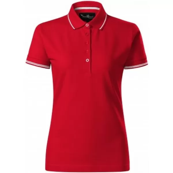  Dámske tričko s golierom MALFINI PREMIUM PERFECTION PLAIN 253 FORMULA RED 