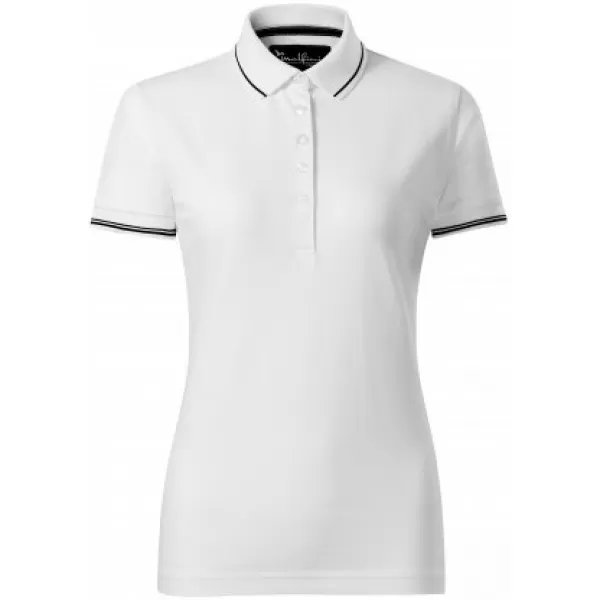  Dámske tričko s golierom MALFINI PREMIUM PERFECTION PLAIN 253 BIELA 