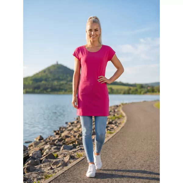  Dámske predĺžené tričko MALFINI LOVE 123 PURPUROVÁ 