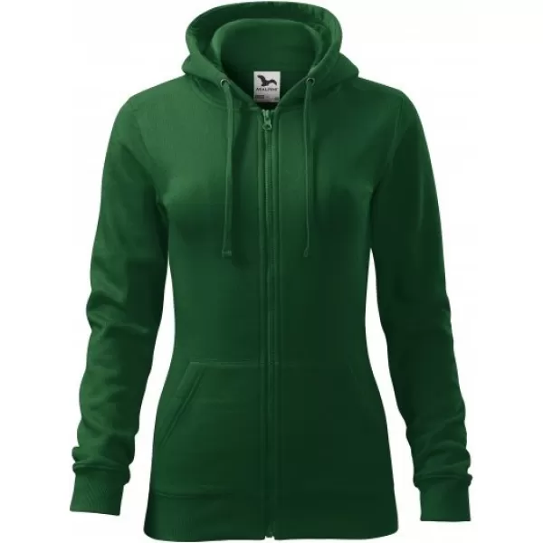  Dámska mikina MALFINI TRENDY ZIPPER 411 FĽAŠKOVO ZELENÁ 