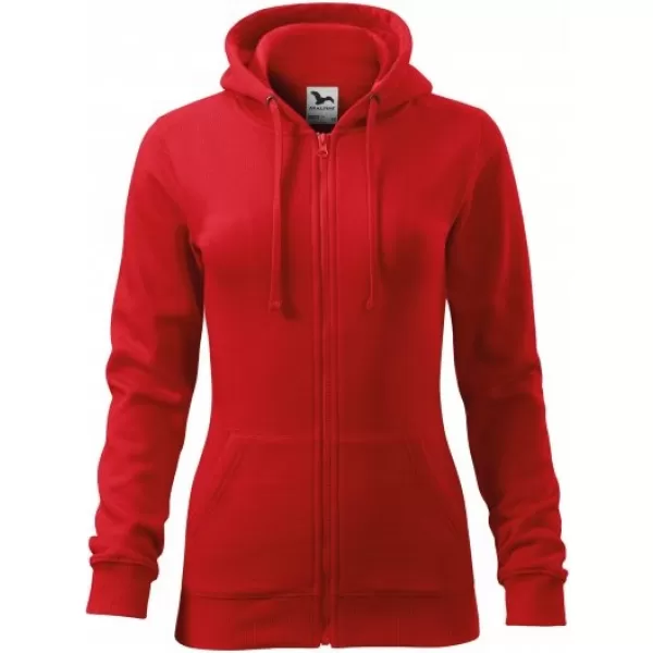  Dámska mikina MALFINI TRENDY ZIPPER 411 ČERVENÁ 