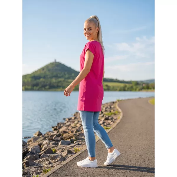  Dámske predĺžené tričko MALFINI LOVE 123 PURPUROVÁ 