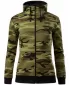 Dámska mikina MALFINI CAMO ZIPPER C20 CAMOUFLAGE GREEN