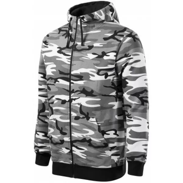  Pánska mikina MALFINI CAMO ZIPPER C19 CAMOUFLAGE GRAY 