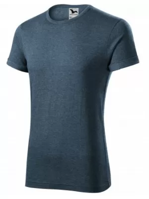Pánske tričko MALFINI FUSION 163 TMAVÝ DENIM MELÍR