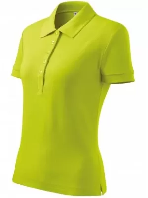Dámske tričko s golierom MALFINI COTTON 213 LIMETKOVÁ