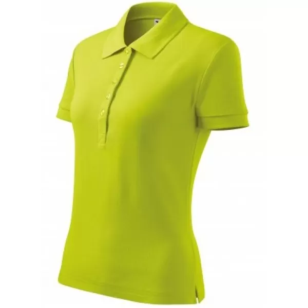  Dámske tričko s golierom MALFINI COTTON 213 LIMETKOVÁ 