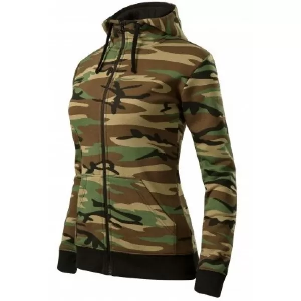  Dámska mikina MALFINI CAMO ZIPPER C20 CAMOUFLAGE BROWN 