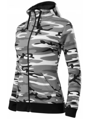 Dámska mikina MALFINI CAMO ZIPPER C20 CAMOUFLAGE GRAY