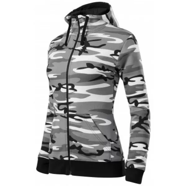  Dámska mikina MALFINI CAMO ZIPPER C20 CAMOUFLAGE GRAY 