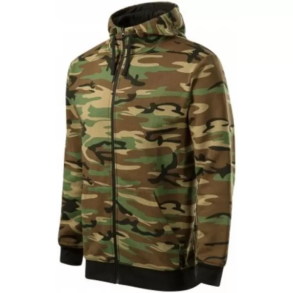  Pánska mikina MALFINI CAMO ZIPPER C19 CAMOUFLAGE BROWN 