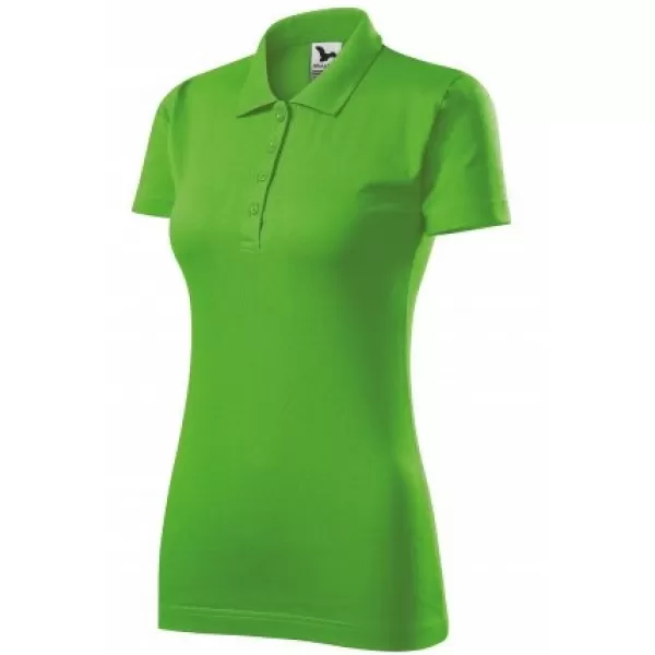  Dámske tričko s golierom MALFINI SINGLE J. 223 APPLE GREEN 