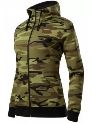 Dámska mikina MALFINI CAMO ZIPPER C20 CAMOUFLAGE GREEN