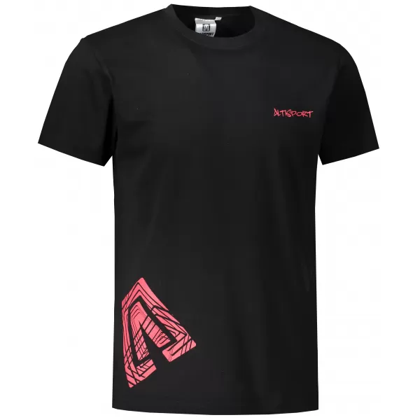  Pánske tričko ALTISPORT ALM013129 ČIERNOČERVENÁ 