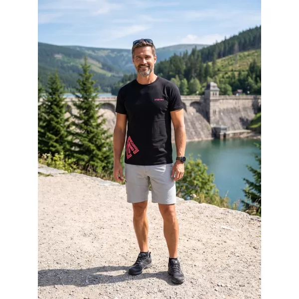  Pánske tričko ALTISPORT ALM013129 ČIERNOČERVENÁ 