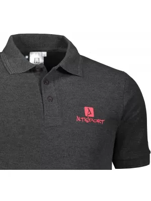Pánske tričko s golierikom ALTISPORT ALM008203 ANTRACITOVÝ MELÍR