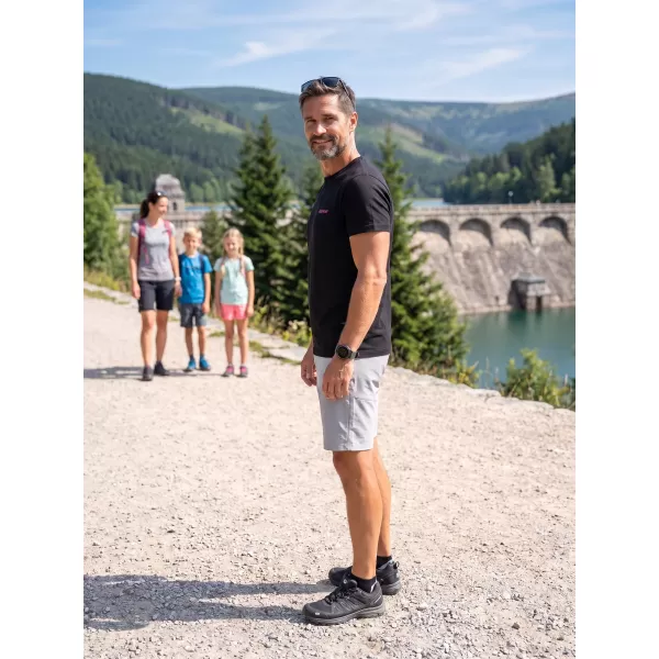  Pánske tričko ALTISPORT ALM013129 ČIERNOČERVENÁ 
