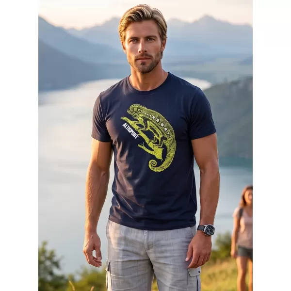  Pánské triko ALTISPORT CARRYOVER ALM017129 NÁMOŘNÍ MODRÁ 