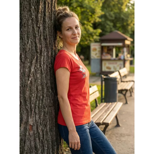  Dámske tričko ALTISPORT CARRYOVER ALW016122 ČERVENÁ 