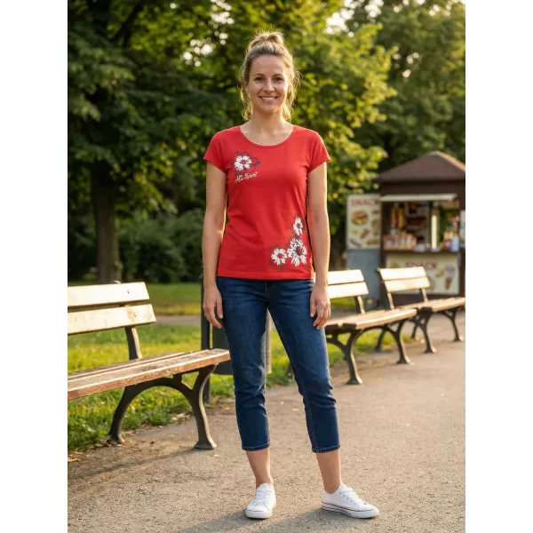  Dámske tričko ALTISPORT CARRYOVER ALW016122 ČERVENÁ 