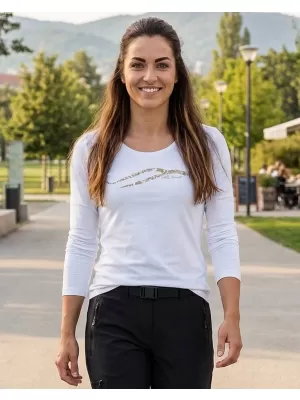 Dámské triko s dlouhým rukávem ALTISPORT CARRYOVER ALW001169 BÍLÁ