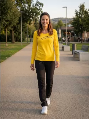 Dámské triko s dlouhým rukávem ALTISPORT CARRYOVER ALW001169 ŽLUTÁ