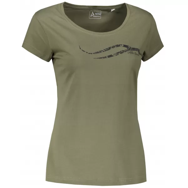  Dámské triko ALTISPORT CARRYOVER ALW001F61 KHAKI/ČERNÁ 