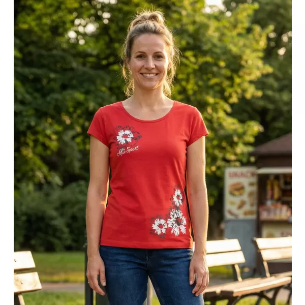  Dámske tričko ALTISPORT CARRYOVER ALW016122 ČERVENÁ 