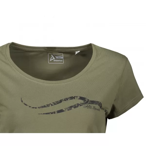  Dámské triko ALTISPORT CARRYOVER ALW001F61 KHAKI/ČERNÁ 