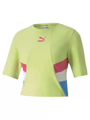 Dámsky top PUMA TFS RETRO CROP TOP OSTRÁ ZELENÁ