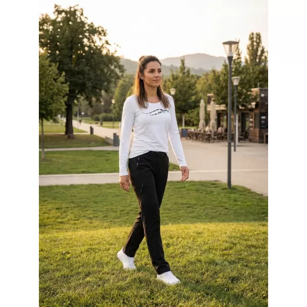  Dámské triko s dlouhým rukávem ALTISPORT CARRYOVER ALW001169 BÍLOČERNÁ 